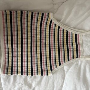 Striped Sleeveless Knit Top